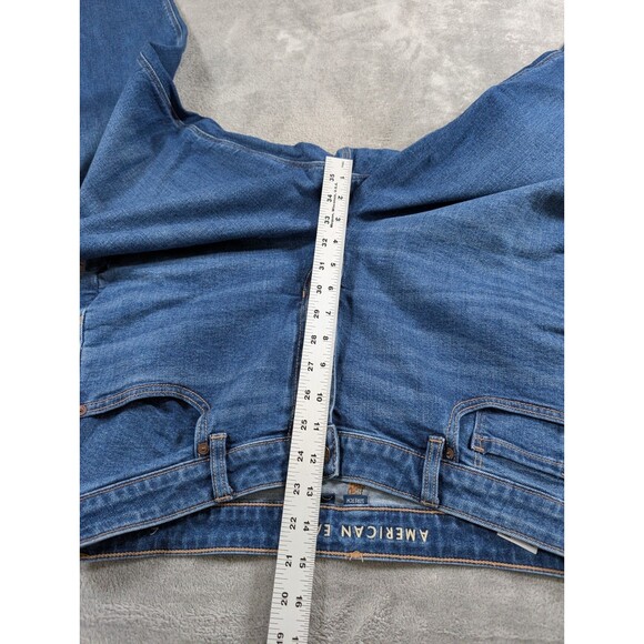 American Eagle Mom Jeans Women’s 18 Blue High Rise Straight Stretch Denim Casual - Picture 9 of 11